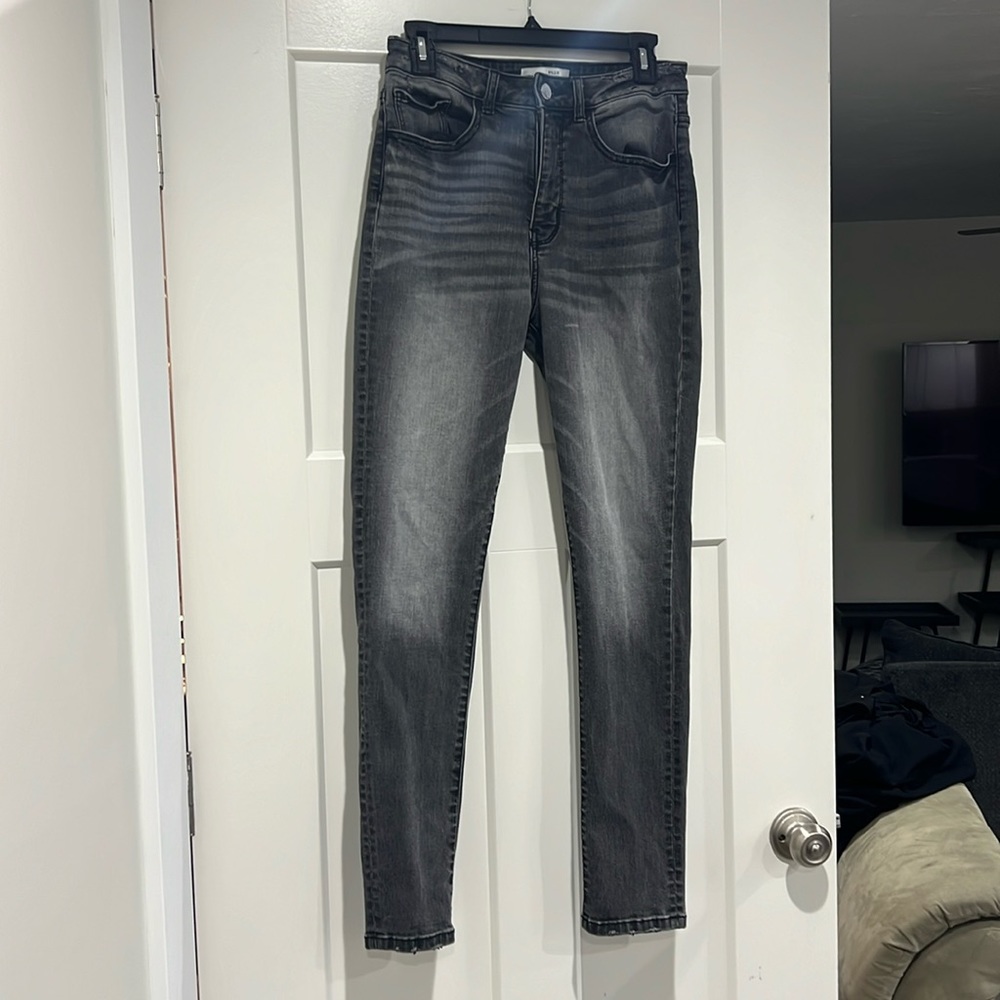 BKE Jean Womans 29x29.5 Mid Rise Distressed Billie Skinny Fit Denim